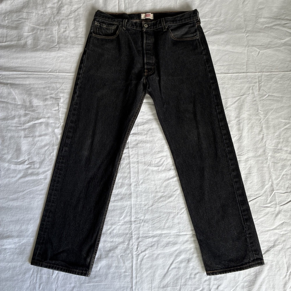 Levi's 501 Jeans Mens 36x32* Black Shrink To Fit Button Fly 00501-0226 Mexico